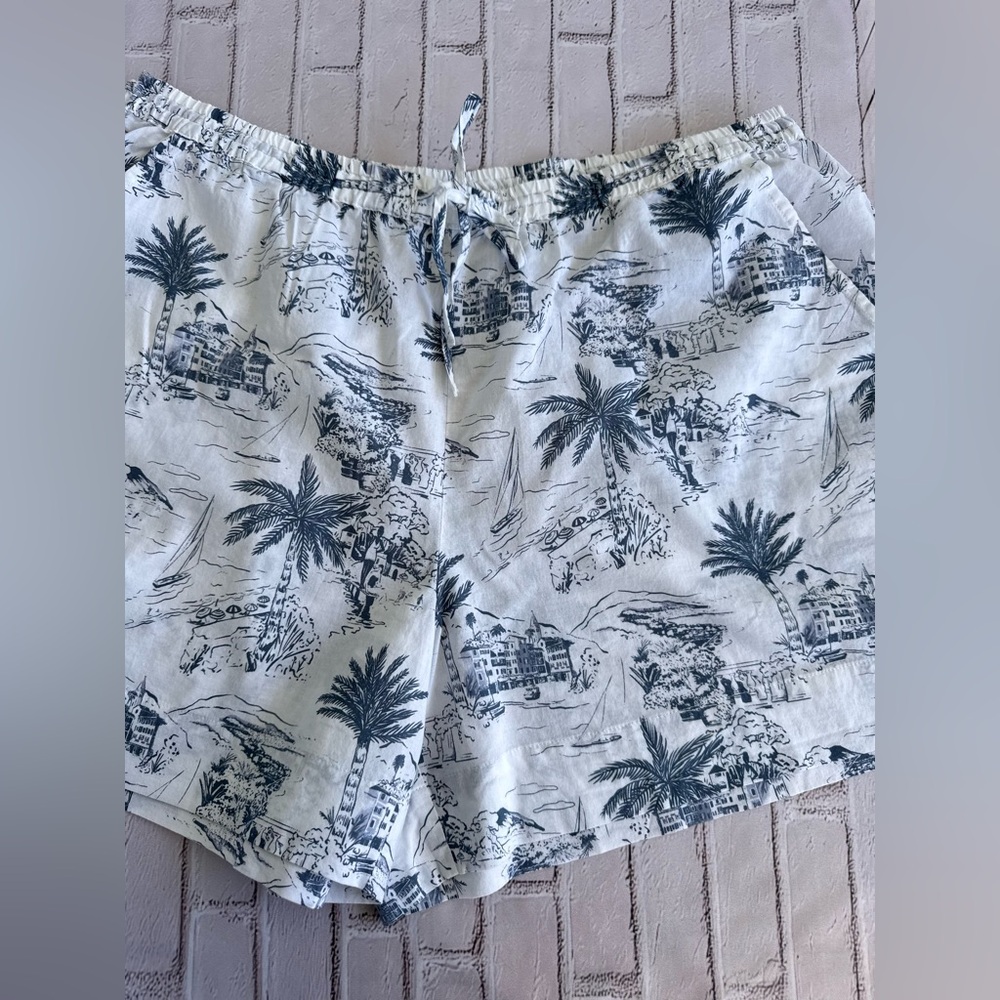 Eberjey Navy and White Tropical Print Pajama Shorts Only - Picture 3 of 8